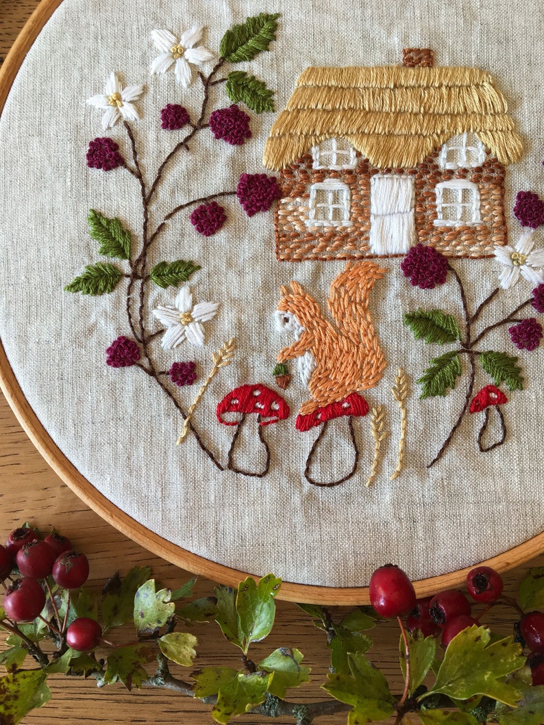 Cottage Embroidery Kit Cottagecore Home Bramble Cottage | Etsy