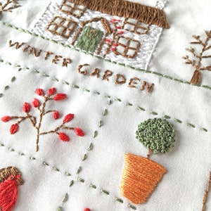 Winter Cottage Garden Embroidery Sampler Kit image 2