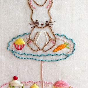 Friends for Tea Collection Hand Embroidery Bunny Pattern 3 for price of 2 image 6