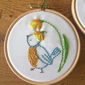 Spring Embroidery Kits Spring Delight Collection Bunny Embroidery Kit and Bird Embroidery Kit image 5