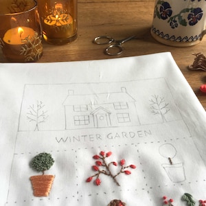 Winter Cottage Garden Embroidery Sampler Kit image 8