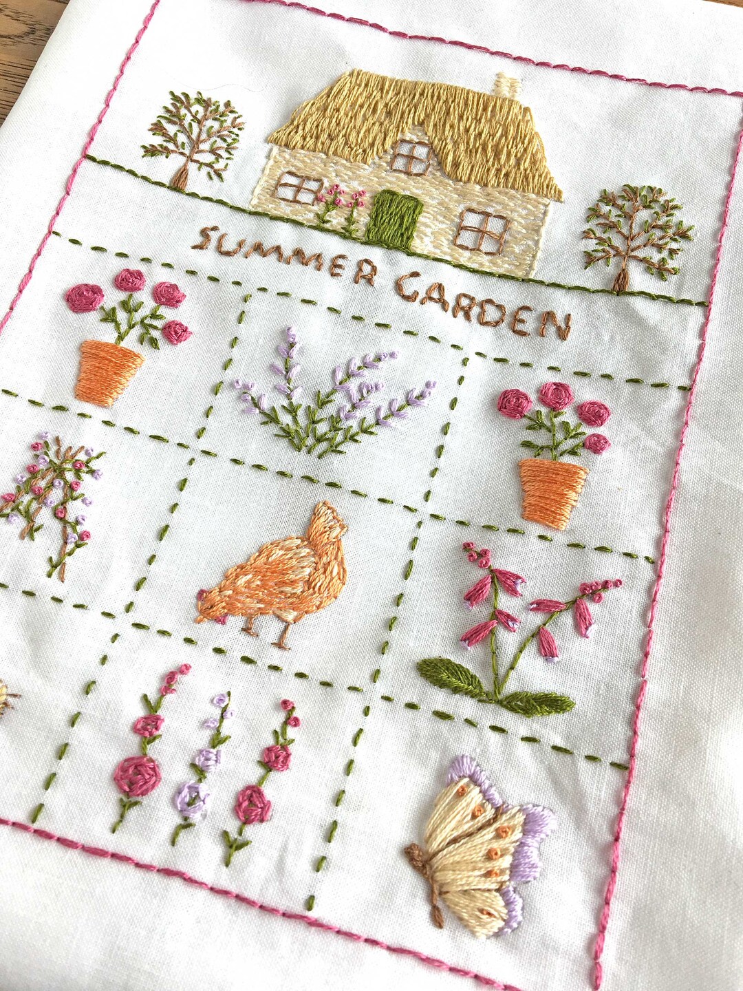 Sampler Kit Summer Cottage Garden Embroidery Sampler Kit Etsy