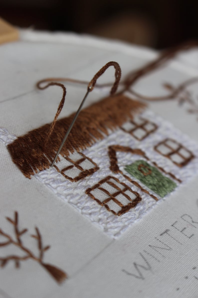 Winter Cottage Garden Embroidery Sampler Kit image 9