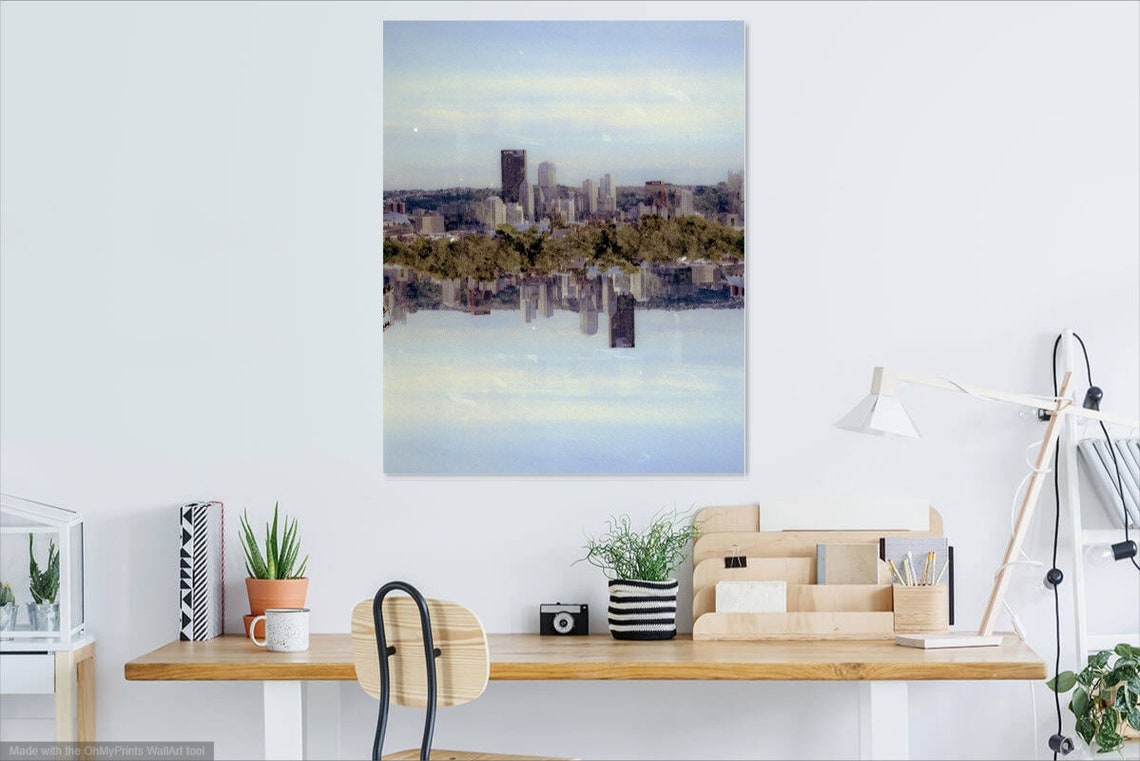 Symmetry Skyline: Pittsburgh Art Pittsburgh Skyline Surreal - Etsy