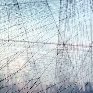 the cage: brooklyn bridge print nyc art new york skyline nyc photography geometric art large canvas art new york city print new york photo