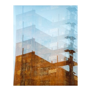factory trails: pittsburgh art surreal photography architecture fine art photograph multiple exposure photo urban industrial decor abandoned