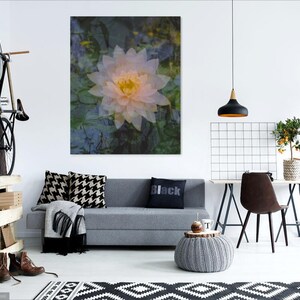 floating lotus: zen decor. abstract floral art. nature photography. serene flower photo. surreal photography. multiple exposure 35mm. Taoist image 2