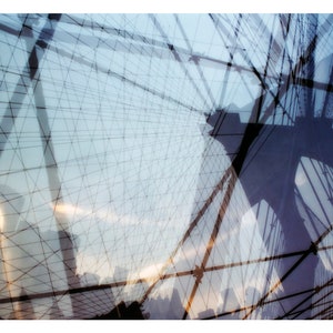 the cage 3: new york city wall art. brooklyn bridge canvas. geometric nyc print. surreal brooklyn bridge dreamy nyc art 35mm photography image 9