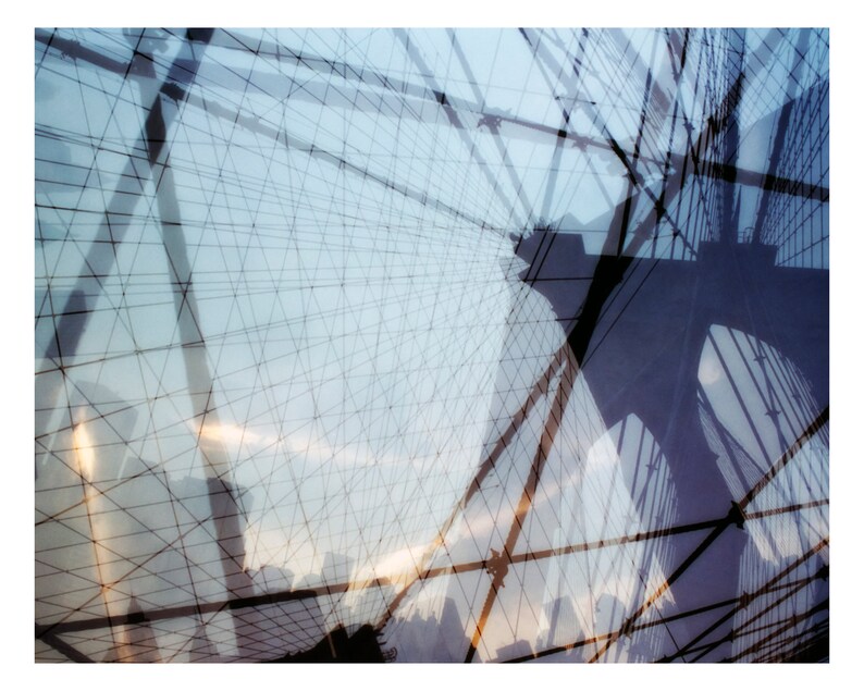 the cage 3: new york city wall art. brooklyn bridge canvas. geometric nyc print. surreal brooklyn bridge dreamy nyc art 35mm photography image 9