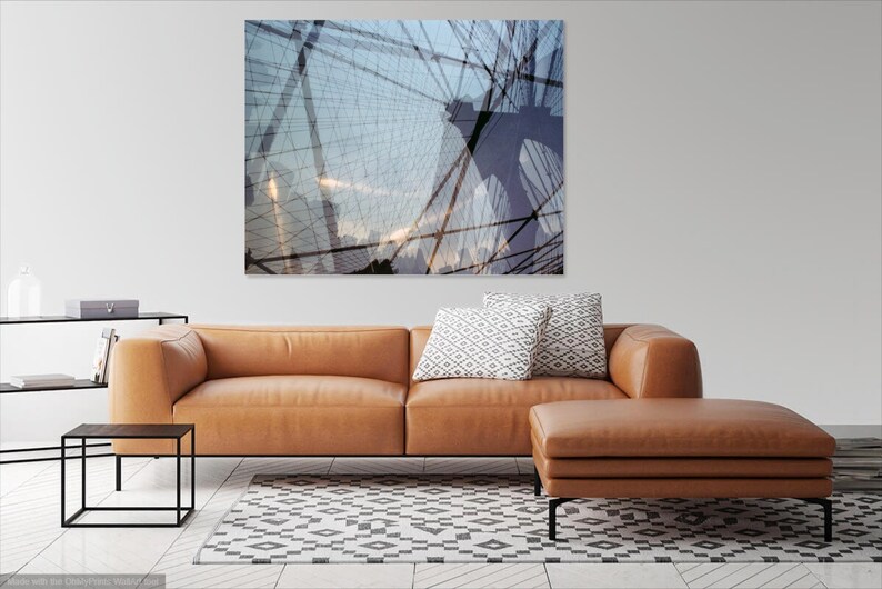 the cage 3: new york city wall art. brooklyn bridge canvas. geometric nyc print. surreal brooklyn bridge dreamy nyc art 35mm photography image 2