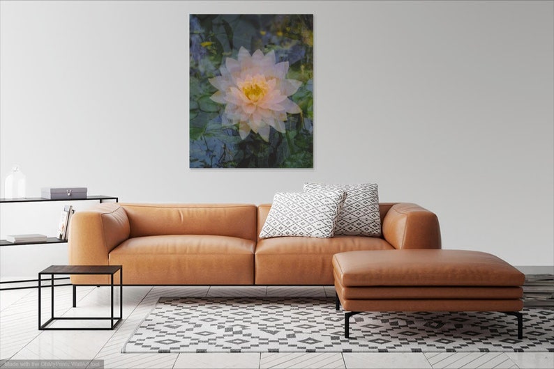 floating lotus: zen decor. abstract floral art. nature photography. serene flower photo. surreal photography. multiple exposure 35mm. Taoist image 9