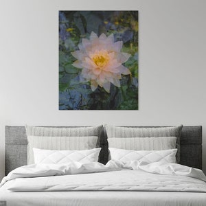 floating lotus: zen decor. abstract floral art. nature photography. serene flower photo. surreal photography. multiple exposure 35mm. Taoist image 4