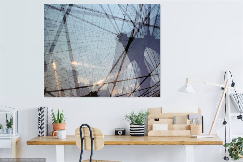 the cage 3: new york city wall art. brooklyn bridge canvas. geometric nyc print. surreal brooklyn bridge dreamy nyc art 35mm photography image 6