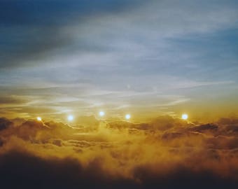 vespers: sunset photography. surreal photograph. clouds photography. sunset wall art. sky photo. hawaii art. zen decor. multiple exposure.