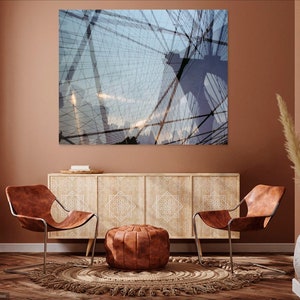 the cage 3: new york city wall art. brooklyn bridge canvas. geometric nyc print. surreal brooklyn bridge dreamy nyc art 35mm photography image 8