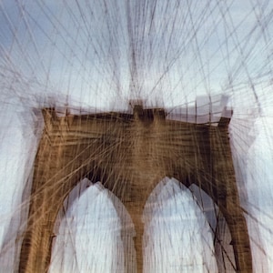 brooklyn bridge (soft focus): nyc print brooklyn bridge canvas art new york print surreal photography nyc wall art new york city photography