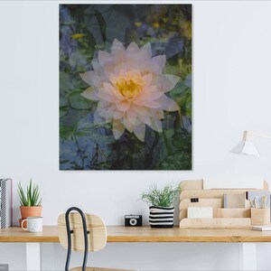 floating lotus: zen decor. abstract floral art. nature photography. serene flower photo. surreal photography. multiple exposure 35mm. Taoist image 5