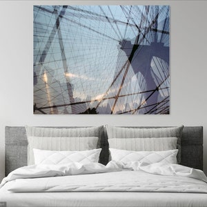 the cage 3: new york city wall art. brooklyn bridge canvas. geometric nyc print. surreal brooklyn bridge dreamy nyc art 35mm photography image 4