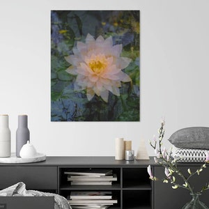 floating lotus: zen decor. abstract floral art. nature photography. serene flower photo. surreal photography. multiple exposure 35mm. Taoist image 7