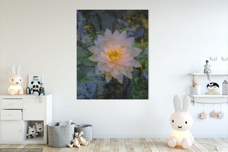 floating lotus: zen decor. abstract floral art. nature photography. serene flower photo. surreal photography. multiple exposure 35mm. Taoist image 3