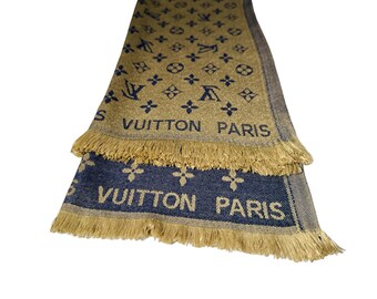 Vintage Lv zijden sjaal Lv Vintage Foulard grote Carré Lv sjaal cadeau voor haar!