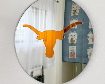 Longhorn Hookem Mirror Wall Hanging, UT Football Art