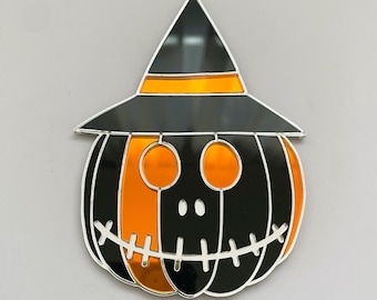 Halloween Pumpkin Mirror, Witch Hat Jack-O-Lantern, It's Spooky Season!