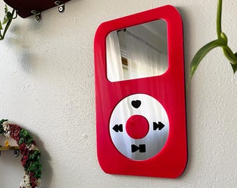 Espejo con diseño Y2K para reproductor MP3: Decoración de pared acrílica con luz negra para galería