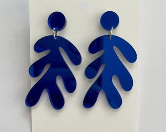 Retro Abstract Shape Mirror Dangle Earrings