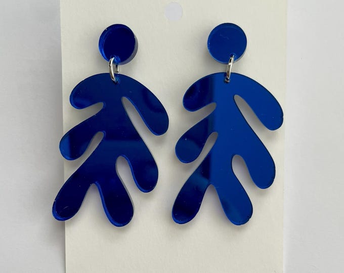 Retro Abstract Shape Mirror Dangle Earrings