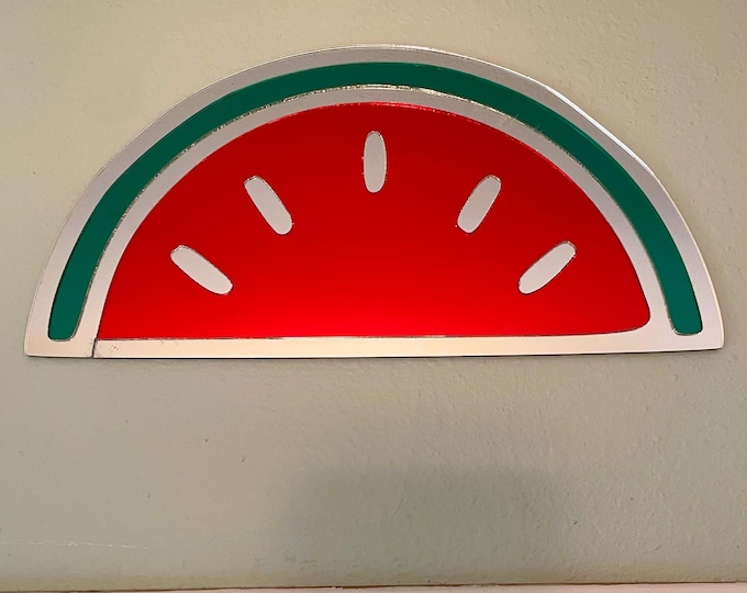 Funky Watermelon Mirrors | Mirror Acrylic Wall Decor | Colorful Quirky Mirror Art – Handmade Gift