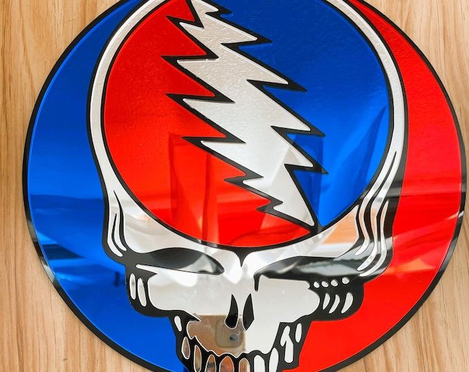 Grateful Dead Steal Your Face Mirrors | Mirror Acrylic Wall Decor | Colorful Quirky Mirror Art – Handmade Gift