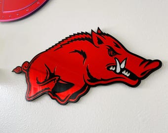 Razorbacks Woo Pig Mirror Wall Hanging, Football Fan Art