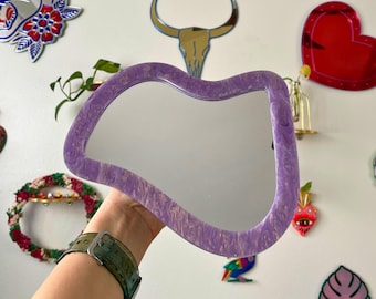 Purple Pearl Dream Wave-spiegel: kleurrijk acryl galeriewand hangend decor