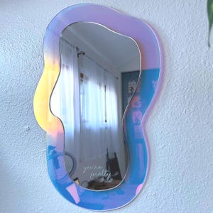 Long Dream Wave Mirror- Iridescent Acrylic Abstract Wall Art