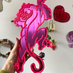 Electric Panther Mirror- Tattoo-inspired Tiger Mirror, Bold Statement Art Wall Hanging Decor