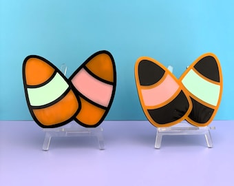 Candy Corn Acrylic Wall Art: Spooky Halloween Decor