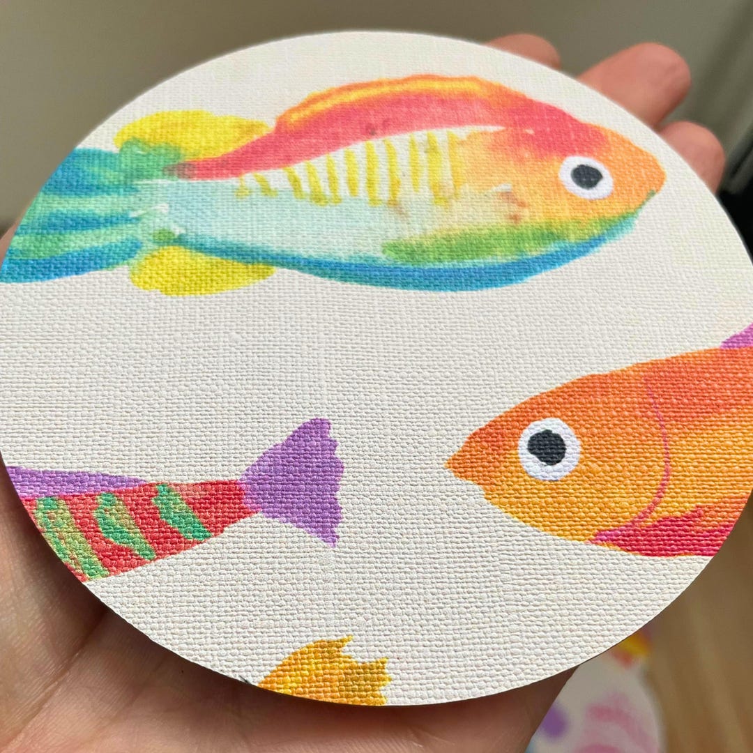Tropical Fish Acrylic Coaster – Colorful Ocean-inspired Drink Coaster ...