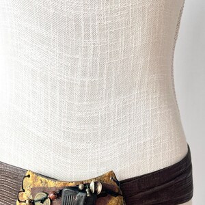 1980s Belt Brown Leather Handmade Nina Galardi