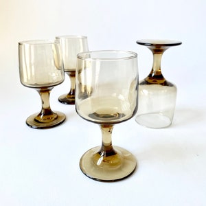 MCM Smoked Glass Stemware Set of 4 image 1