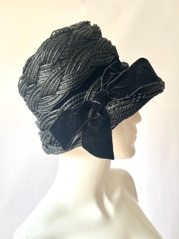 Vintage Juli-Kay Chicago Black Straw Hat Vintage Juli-Kay Chicago Women main image 2