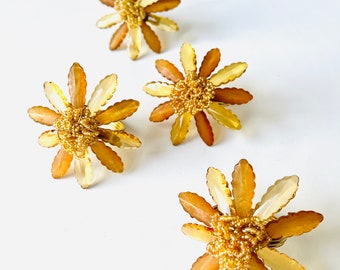 Vintage Flower Napkin Rings set of 4