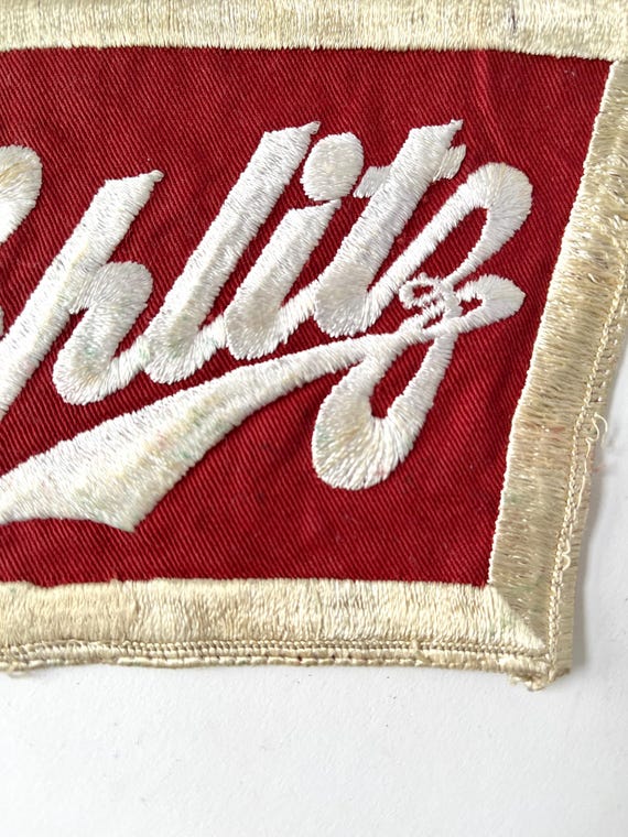 Vintage Embroidery Patch Schlitz Beer Red White A… - image 2