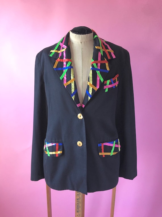 Vintage Black Blazer / Vintage Women’s Blazer / 19