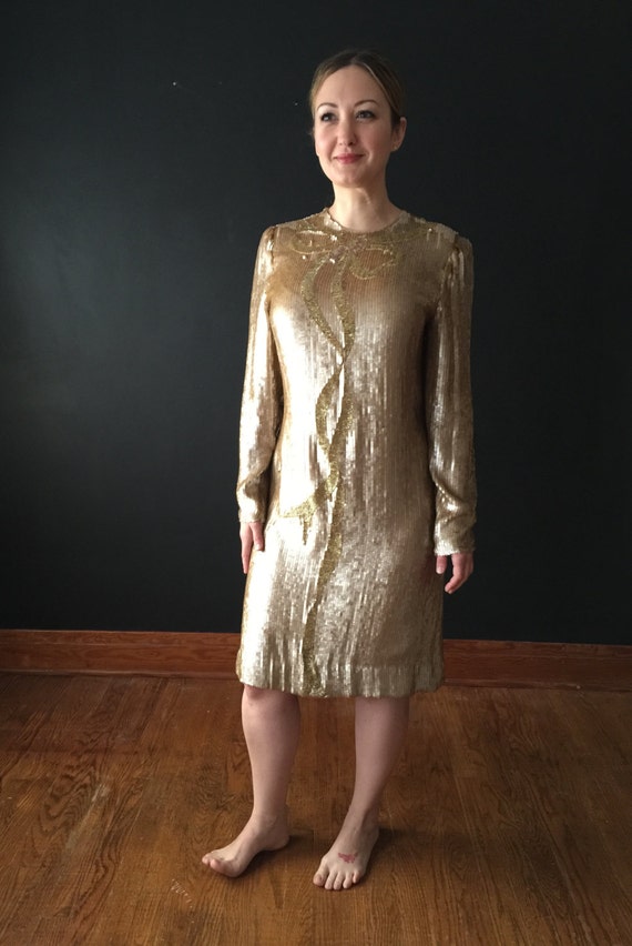 Vintage Gold Sequin Richilene New York Dress