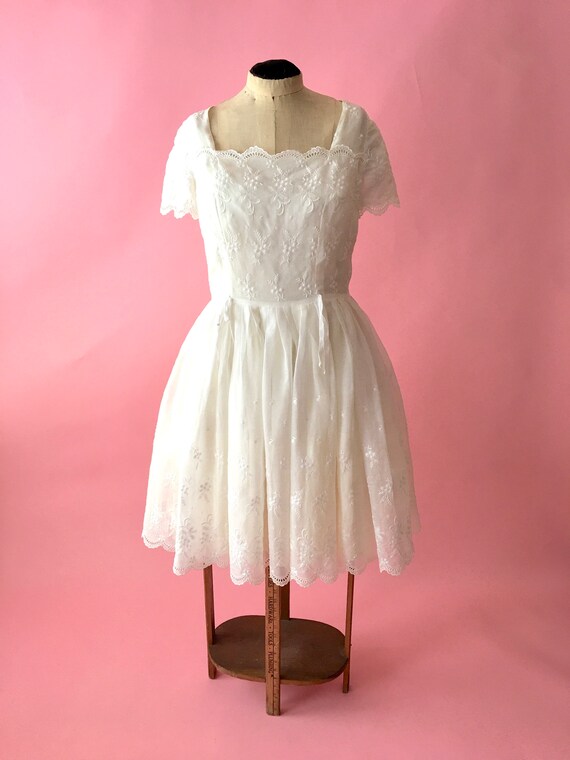 Vintage White Wedding Dress Tea Length