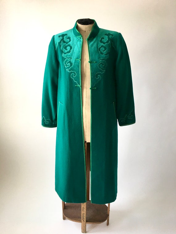 Vintage Wool Coat / Vintage Embroidered Coat / Vin