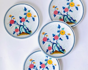 1970s Mikasa Cordon Bleu Hills of Nara Dessert or Salad Plates - Set of Four