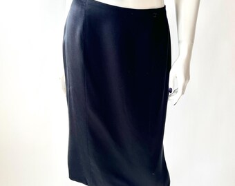 Vintage Chanel Silk Skirt   Black, Size 8
