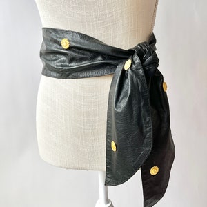 Vintage Leather Belt with Gold Accents The Limited 1980s